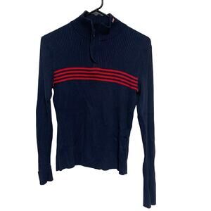 Polo Jeans Co. Ralph Lauren Y2K Navy Cotton Long Sleeve Quarter Zip Size Large